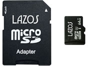 Lazos microSDXC[J[h 64GB L-B64MSD10-U3