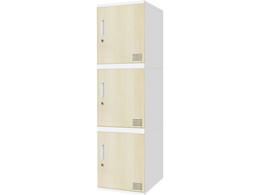 Netforce �L���[�{�C�h ���b�J�[ 3�l�p 1��3�i �V�����_�[�� ����450mm �X�`�[�� �z���C�g�~�i�`������ CUB3545S03-WHNA