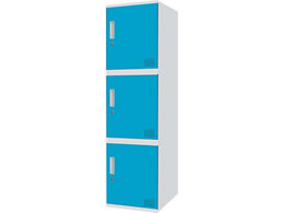 Netforce �L���[�{�C�h ���b�J�[ 3�l�p 1��3�i �V�����_�[�� ����450mm �X�`�[�� �z���C�g�~�u���[ CUB3545S03-WHBL