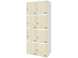Netforce �L���[�{�C�h ���b�J�[ 8�l�p 2��4�i �V�����_�[�� ����450mm �X�`�[�� �z���C�g�~�i�`������ CUB3545S08-WHNA