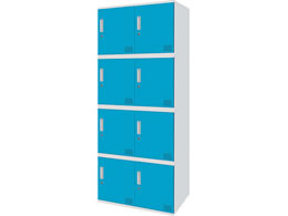 Netforce �L���[�{�C�h ���b�J�[ 8�l�p 2��4�i �V�����_�[�� ����450mm �X�`�[�� �z���C�g�~�u���[ CUB3545S08-WHBL