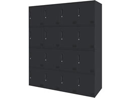 Netforce �L���[�{�C�h ���b�J�[ 16�l�p 4��4�i �V�����_�[�� ����450mm �X�`�[�� �u���b�N�~�u���b�N CUB3545S16-BKBK