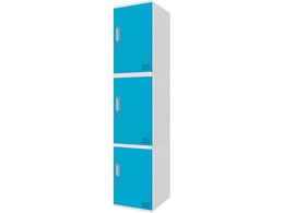 Netforce �L���[�{�C�h ���b�J�[ 3�l�p 1��3�i �V�����_�[�� ����600mm �X�`�[�� �z���C�g�~�u���[ CUB3560S03-WHBL