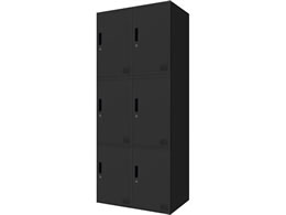 Netforce �L���[�{�C�h ���b�J�[ 6�l�p 2��3�i �V�����_�[�� ����600mm �X�`�[�� �u���b�N�~�u���b�N CUB3560S06-BKBK