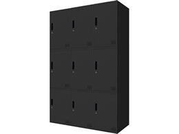 Netforce �L���[�{�C�h ���b�J�[ 9�l�p 3��3�i �V�����_�[�� ����600mm �X�`�[�� �u���b�N�~�u���b�N CUB3560S09-BKBK