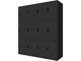 Netforce �L���[�{�C�h ���b�J�[ 12�l�p 4��3�i �V�����_�[�� ����600mm �X�`�[�� �u���b�N�~�u���b�N CUB3560S12-BKBK