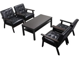 Netforce �A�j�[�^ ����5�_�Z�b�g 4�l�p �\�t�@ 1�l�|4��+�ؖڒ��e�[�u�� �u���b�N�~�_�[�N�u���E�� ANITA-1A4T3S-BK