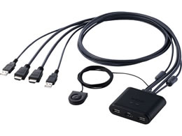 �G���R�� HDMI KVM �ؑ֊� 2����1�o�� USB-A�|�[�g�~2 �茳�X�C�b�` �p�\�R��2��؂�ւ� KVM�X�C�b�` KVM-KHUSN2