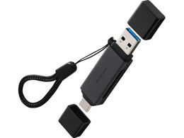 �G���R�� SD�J�[�h���[�_�[ USB3.2(Gen1) SD microSD Express�Ή� USB-C & USB-A 2-in-1 �����]�� MR3C-D21BK