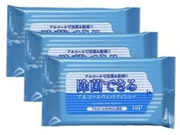 �y�[�p�[�e�b�N ���ۂł���A���R�[���E�F�b�g�e�B�b�V�� 10���~3�� 65-5788-78