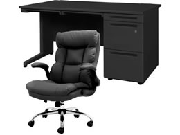 Netforce �f�X�N�`�F�A�Z�b�g �Б�3�i W1400 �����f�X�N+�`�F�A ���~�u���b�N LKD147BKDYBKBK3