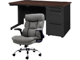 Netforce �f�X�N�`�F�A�Z�b�g �Б�3�i W1400 �����f�X�N+�`�F�A ���~�O���[ LKD147BKDYBRGY3