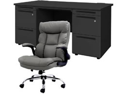 Netforce �f�X�N�`�F�A�Z�b�g ����3�i W1400 �����f�X�N+�`�F�A ���~�O���[ LRD147BKDBKGY33