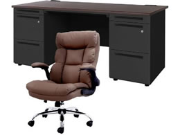 Netforce �f�X�N�`�F�A�Z�b�g ����3�i W1600 �����f�X�N+�`�F�A ���~�u���E�� LRD167BKDBRBR33