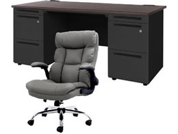Netforce �f�X�N�`�F�A�Z�b�g ����3�i W1600 �����f�X�N+�`�F�A ���~�O���[ LRD167BKDBRGY33
