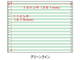 コンピュータ連続用紙 カラーフォーム用紙 15 11グリーンライン 00枚 Forestway 通販フォレストウェイ