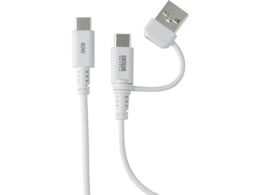 �T�����T�v���C USB2.0 Type-C�P�[�u�� C to A�ϊ��A�_�v�^�t�� PD60W �z���C�g KU-CCP60ACC10W
