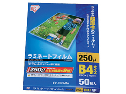 ●厚さ：２５０μ●サイズ：Ｂ４（２６３×３７０ｍｍ）●注文単位：１箱（５０枚）