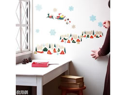 �T���R�[�}�[�N�H�� �G�߂̃E�H�[���X�e�b�J�[ �傫�Ȑ�̌����ƃN���X�}�X 8-346-09