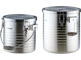 保温食缶バット HACCP】18-8 給食バット 1/1サイズ 積み重ねハンドル 穴明 深さ