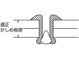 エビ ブラインドリベット(アルミニウム／ステンレス製) 8-8(500本入