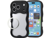 エレコム/iPhone18 Pro ハイブリッドケース フラームカラー ウェーブ 極限 ブラック/PM-A26CFCWKBK