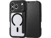 エレコム/iPhone18 Pro ハイブリッドケース フラップ付 極限 MAGKEEP ブラック/PM-A26CMAGFPKBK