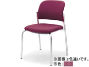 G)コクヨ/会議用イス100 PUレザー 肘無 4本脚 メッキ脚 ローズ