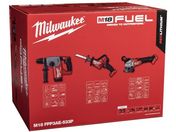 milwaukee/M18 FUELパワーパック ハンマードリル、コンパクトレシプロソー、100mm変速ディスクグラインダー M18 FPP3AE-533P JP