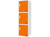 Netforce/�L���[�{�C�h ���b�J�[ 3�l�p 1��3�i �V�����_�[�� ����450mm �X�`�[�� �z���C�g�~�I�����W/CUB3545S03-WHOR