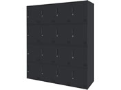 Netforce/�L���[�{�C�h ���b�J�[ 16�l�p 4��4�i �V�����_�[�� ����450mm �X�`�[�� �u���b�N�~�u���b�N/CUB3545S16-BKBK