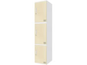 Netforce/�L���[�{�C�h ���b�J�[ 3�l�p 1��3�i �V�����_�[�� ����600mm �X�`�[�� �z���C�g�~�i�`������/CUB3560S03-WHNA