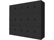 Netforce/�L���[�{�C�h ���b�J�[ 15�l�p 5��3�i �V�����_�[�� ����600mm �X�`�[�� �u���b�N�~�u���b�N/CUB3560S15-BKBK