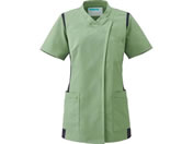 KAZEN WLD/レディーススクラブ(前開) M グリーンティー×ネイビー/972-52