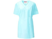 KAZEN WLD/女子V衿調理衣 半袖 3L サックス/527-31