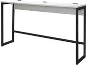 アール・エフ・ヤマカワ/リスム ハイデスク W1800×D450ホワイト×ブラック脚 2ヶ口コンセント付/RFFHD-1845WH-BL