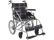 カワムラサイクル/車いす 介助用・アルミ製 背折れ式 黒チェック/KV16-40SB