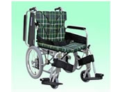 カワムラサイクル/車いす 介助用・アルミ製 背折れ式 緑チェック/KA816-40B-LO
