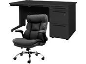 Netforce �f�X�N�`�F�A�Z�b�g �Б�3�i W1400 �����f�X�N+�`�F�A ���~�u���b�N LKD147BKDYBKBK3