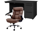 Netforce �f�X�N�`�F�A�Z�b�g �Б�3�i W1400 �����f�X�N+�`�F�A ���~�u���E�� LKD147BKDYBKBR3
