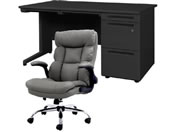 Netforce �f�X�N�`�F�A�Z�b�g �Б�3�i W1400 �����f�X�N+�`�F�A ���~�O���[ LKD147BKDYBKGY3