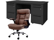 Netforce �f�X�N�`�F�A�Z�b�g ����3�i W1400 �����f�X�N+�`�F�A ���~�u���E�� LRD147BKDBKBR33