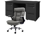 Netforce �f�X�N�`�F�A�Z�b�g ����3�i W1400 �����f�X�N+�`�F�A ���~�O���[ LRD147BKDBKGY33