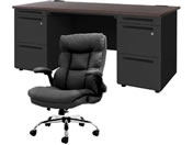 Netforce �f�X�N�`�F�A�Z�b�g ����3�i W1600 �����f�X�N+�`�F�A ���~�u���b�N LRD167BKDBRBK33