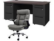 Netforce �f�X�N�`�F�A�Z�b�g ����3�i W1600 �����f�X�N+�`�F�A ���~�O���[ LRD167BKDBRGY33
