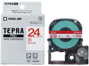 キングジム テプラPRO用テープ 24mm 白 赤文字 SS24R