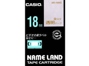 カシオ/ネームランド 18mm 透明/金文字/XR-18XG
