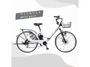 21Technology/電動アシスト自転車 シマノ製6段変速 折り畳み式 両足スタンド 26インチ マットホワイト/TACT266