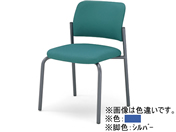 G)コクヨ/会議用イス100 布 肘無 4本脚 シルバー脚 ブルー