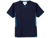 フォーク/メンズジップスクラブ 診察衣 24-2924-0204 LL 7025SC-17(ダークネイビー)